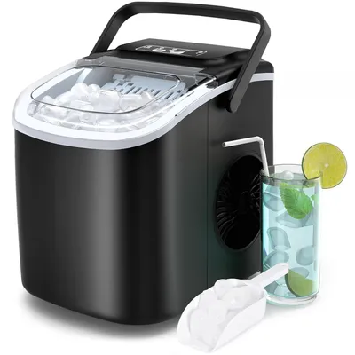 Produktbild von Eiswürfelmaschine, Eiswürfelbereiter, Eismaschine, 2 Größen von Bullet Ice Cube Maker, 9 Eiswürfel in 6 Minuten, Leise, Selbstreinigungsfunktion