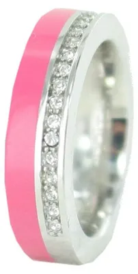 Produktbild von Esprit Damen Ring Edelstahl Marin 68 glam silber / pink ESRG11565B, Ringgröße:53 (16.8 mm Ø)