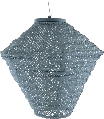Produktbild von LUMIZ Lampion Solarlampe Diamant 28 Lace Grey Blue graublau Ø 28 cm - Tyvek®