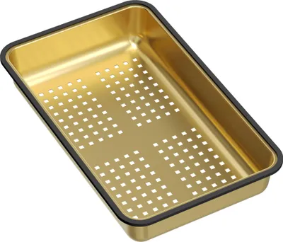 Produktbild von QUADRON Multifunktionsschale Edelstahl SteelQ, 380 x 230 x 60 mm, Farbe: Golden, Gelocht, Mehr Funktionalität für Becken und Spülen, Dish Drainer
