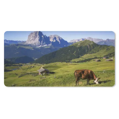 Produktbild von MuchoWow® Mauspad Mousepad Kuh - Berg - Alpen 60x30 cm - Mousepads - Maus Mat - Pad - Mausunterlage - Nachhaltig