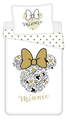 Obrázek produktu pro Dětské povlečení MINNIE GOLD bílé 70x90 + 140x200