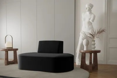 Produktbild von Sessel Designersessel MILOT in Stoff Opera Velvet Schwarz