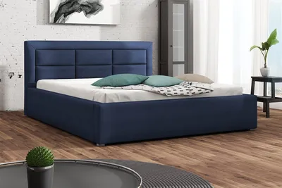 Obrázek produktu pro Manželská postel s roštem 160x200 PALIGEN 2 - tmavá modrá