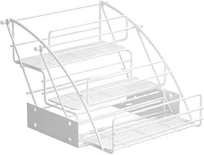 Productafbeelding van Uittrekbare Keukenplank - Kast Organizer - Keuken Ordenen - Met Hefdeuren - 37x28x21cm - Wit