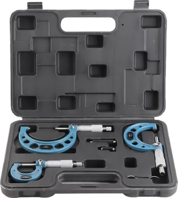 Produktbild von Außenmikrometer-Messschieber-Set für Wälzlagerstahl, Messwerkzeug 0–3 Zoll, Genauigkeit 0,0001 Zoll