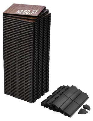 Obrázek produktu pro Dlaždice VEVOR na taneční podlahu, 315 x 315 x 17,2 mm, 52 zámkových dlaždic na taneční podlahu s polstrovaným podkladem (dubová struktura, 52 čtverečních stop/krabici)
