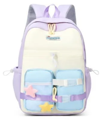 Immagine prodotto di Zaino per ragazze adolescenti, impermeabile, con ciondolo, colore viola