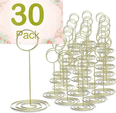 Produktbild von Set mit 30 Tischkartenhaltern, Menükartenhaltern, Fotoklammern und Kartenhaltern für Hochzeiten, Weihnachten, Bankette, Partys und Valentinstagsdekorationen