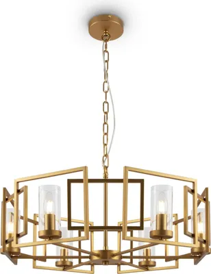 Produktbild von Kronleuchter Metall Glas E14 Ø 65,6 cm H: max. 138,5 cm in Gold 6-flammig rund Klassisch Lüster Pendelleuchte