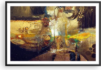Produktbild von Gerahmtes Poster - Schwarzer Rahmen - Abstraktion modern - 91,5x61 cm - Wand Bild - Wanddeko - Wandbilder - Kunstposter - Wandposter - Bilderrahmen - Bilder - Kunstdruck - Wandbild - P2BAA91x61-3483
