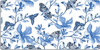 Produktbild von Schreibtischmatte Tischunterlage 120x60 cm Mauspad - Blaue Blumen