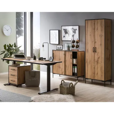 Produktbild von Büro Komplett Set FALUN-80 in Eiche Landhaus Nb., B/H/T: ca. 180,3/194,2/41 cm