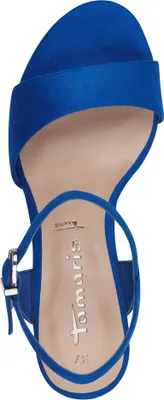 Produktbild von Tamaris Damen Sandale Sandalette Stoff weiche Haptik 1-28028-42, Größe:39 EU, Farbe:Blau