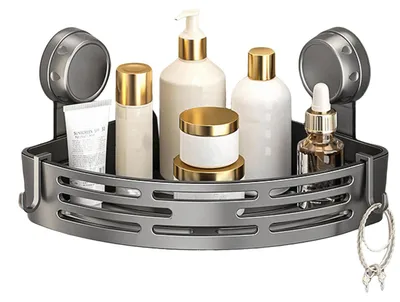 Produktbild von Eckablage mit Saugnapf für das Badezimmer, ohne Bohren
