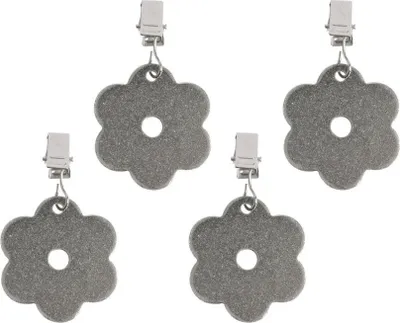 Produktbild von Venilia Tischtuchbeschwerer Blumen mit Klips silber 4 Stück