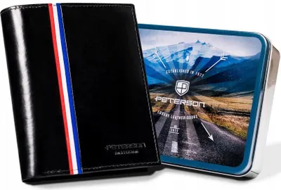 Obrázek produktu pro Peterson pánská peněženka z přírodní kůže černá RFID 13x10 cm
