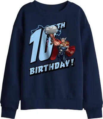Immagine prodotto di Thor - Felpa per bambini, 10° compleanno TV29627 (128) (blu navy)