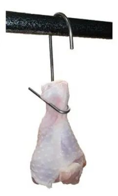 Produktbild von Haken zum Räuchern von Hühnchen x 10 - Räucherhaken für Hähnchenschenkel, Keulen, Flügel, Fleischhaken