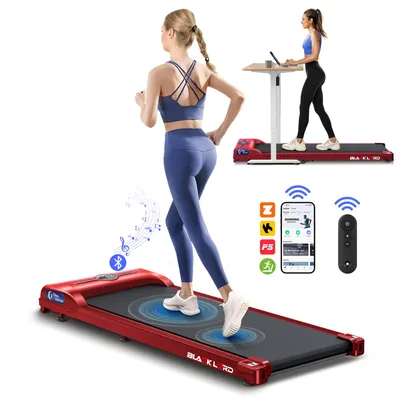 Produktbild von BLACK LORD 3-in-1-Laufband mit Walking-Pad,2,2 PS,leises,Untertisch-Laufband mit Bluetooth-Lautsprecher,Fernbedienung,LED-Display,max.120kg,Rot