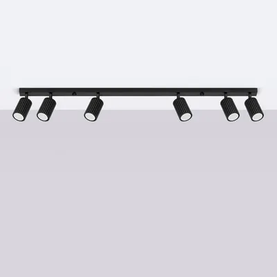 Zdjęcie produktu dla Spot KARBON czarny 6xGU10x10W aluminium wym:16,5x117x6,5cm IP20 Sollux Lighting