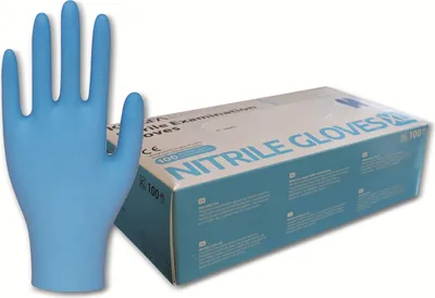 Produktbild von KINGFA Nitril-Handschuhe Blau 100 Stück puderfrei : M Größe: M
