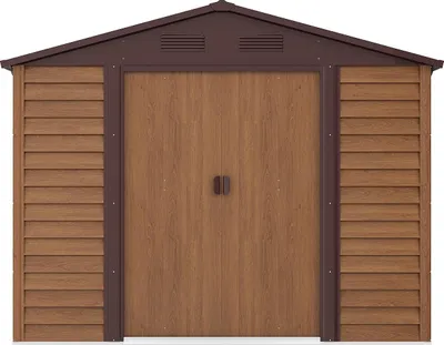 Produktbild von Gartenhaus aus Metall, verzinkter Stahl, Holzoptik - 6,62 m² - ARSEGO