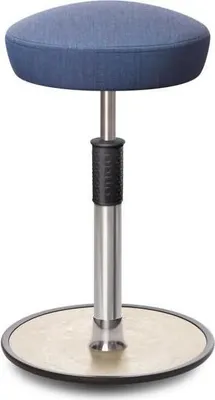 Produktbild von Sitz- Stehhocker Free Tall Hutsitz kvadrat Remix Jeans chrom /cremeweiß.