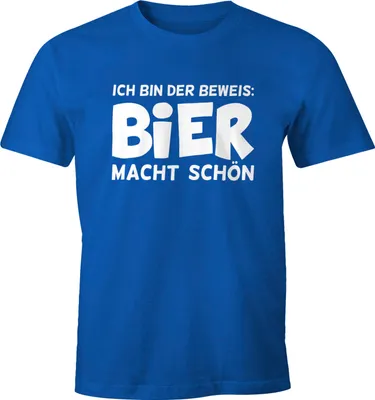 Produktbild von Ich bin der Beweis Bier macht schön Herren T-Shirt Trink Spruch-Shirt Moonworks®  L