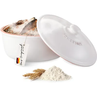 Produktbild von Römertopf Brotbacktopf rund, weiß MEDI