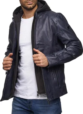 Produktbild von Tazzio Herren Lederjacke Two-in-One Style 19710 Navy S