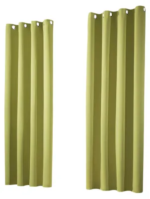 Verdunkelungsvorhang-Set 2er, grün, 245x135 cm, blickdicht, isolierend