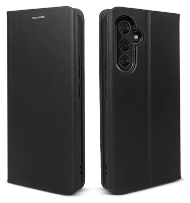 Produktbild von Leder Handyhülle für Samsung Galaxy A16 / A16 5G Echtleder Lederhülle Klapp Cover Hülle Case Kartenfach RFID Schutz Farbe: Schwarz