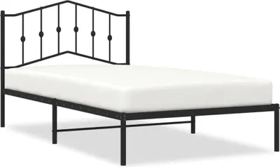 Zdjęcie produktu dla Łóżko Metalowe Czarne Rama Łóżka Ze Stelażem Sofa Do Sypialni Pokoju 107x203 cm