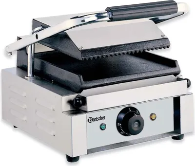 Produktbild von Bartscher A 150.668 Kontaktgrill, Edelstahlgehäuse, 1800 Watt, Schräger Fettablauf