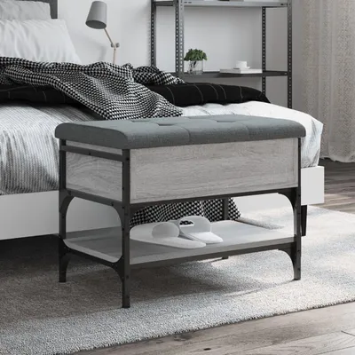 Obrázek produktu pro Lavice na boty šedá Sonoma 62x42x45 cm Materiál na bázi dřeva