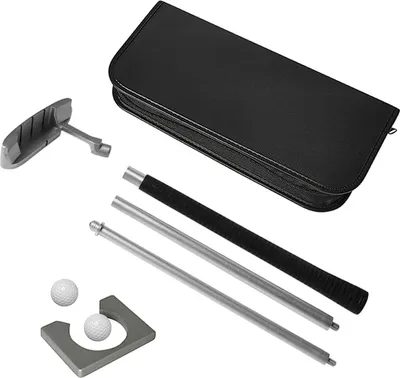 Image de Kit de putting avec putter, 2 balles, gobelet pour les voyages, les exercices en intérieur, kit portable, adapté aux droitiers