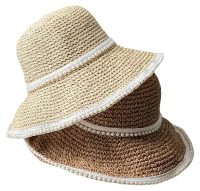 Obrázok produktu pre Dámska slnečná čiapka, skladacia, so širokou krempou, obvod 55-57 cm, vhodná na pláž