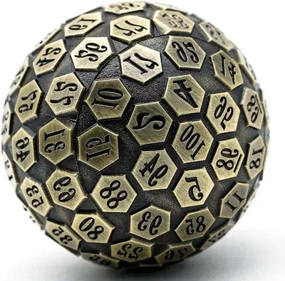 Produktbild von Polyeder-Rollenspiel-Dreizahliges Würfeln - Brettspiel - Antikes Kupfer - 100-fach - 295 Gramm