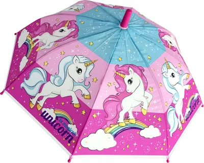 Produktbild von Kinder Regenschirm Einhorn Motiv automatischer Stockschirm groß ab 3 Jahren