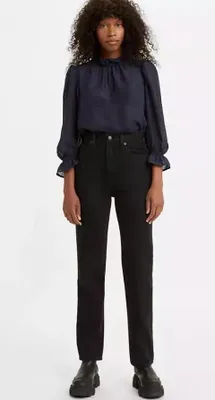 Produktbild von Levis Damen Denim 70's High Rise Slim Straight Women's Jeans On the Town Schwarz 25W/31L