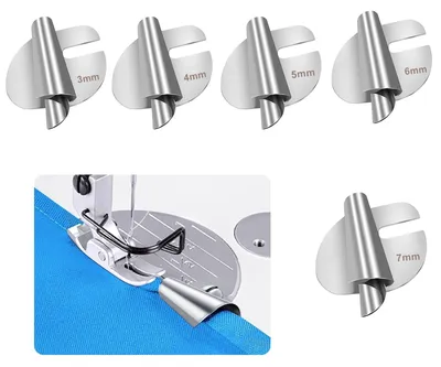 5er-Set Rollsaumfuß 3-7 mm Edelstahl Nähmaschinenzubehör