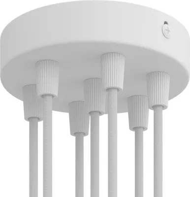 Immagine prodotto di Creative-Cables Kit rosone cilindrico in Metallo a 7 Fori - Conico, Bianco Opaco