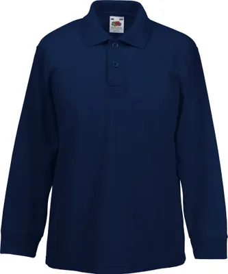 Image de Fruit of the Loom Polo pour enfants, manches longues BC380 (14-15 ans) (Bleu marine foncé)