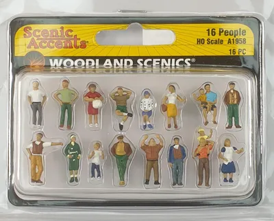 16 Personenfiguren H0 HO 1:87, normale Passanten, Kunststoff