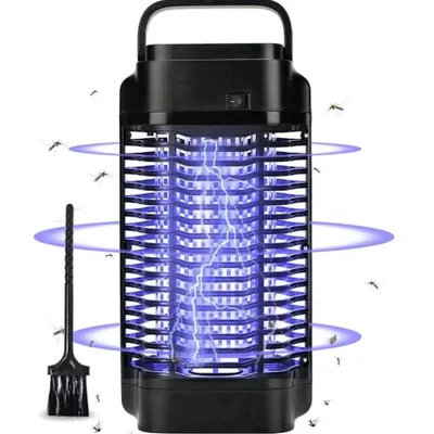 Produktbild von Elektrischer Insektenvernichter 18W: 4200V UV Mückenlampe & Fliegenfänger für Innen & Außen | Insektenlampe mit Reinigungsbürste