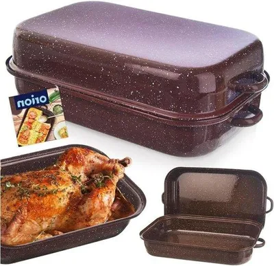 Obrázok produktu pre Smaltovaný hrniec – pomalé varenie – dvojité uchá – 29 litrov – hnedý
