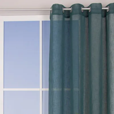 Produktbild von Ösengardine Leinenoptik uni petrol 140x260cm