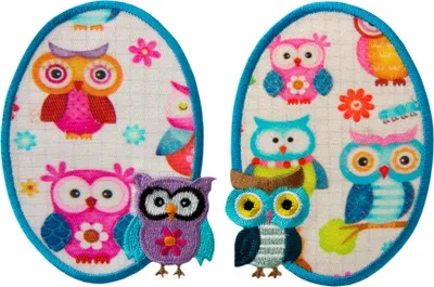 Produktbild von Mono Quick 14162 Flicken "Eulen" 2 Stück, Bügelbild, Oval Patches