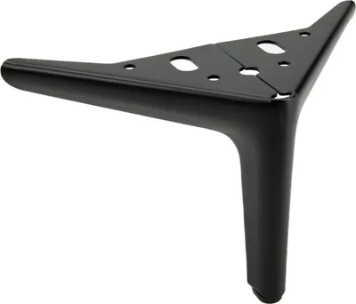 Obrázek produktu pro Elegantní kovová nábytková noha v matné černé barvě, výška 12 cm, ideální pro moderní i klasické interiéry, včetně ochranných kluzných lišt.